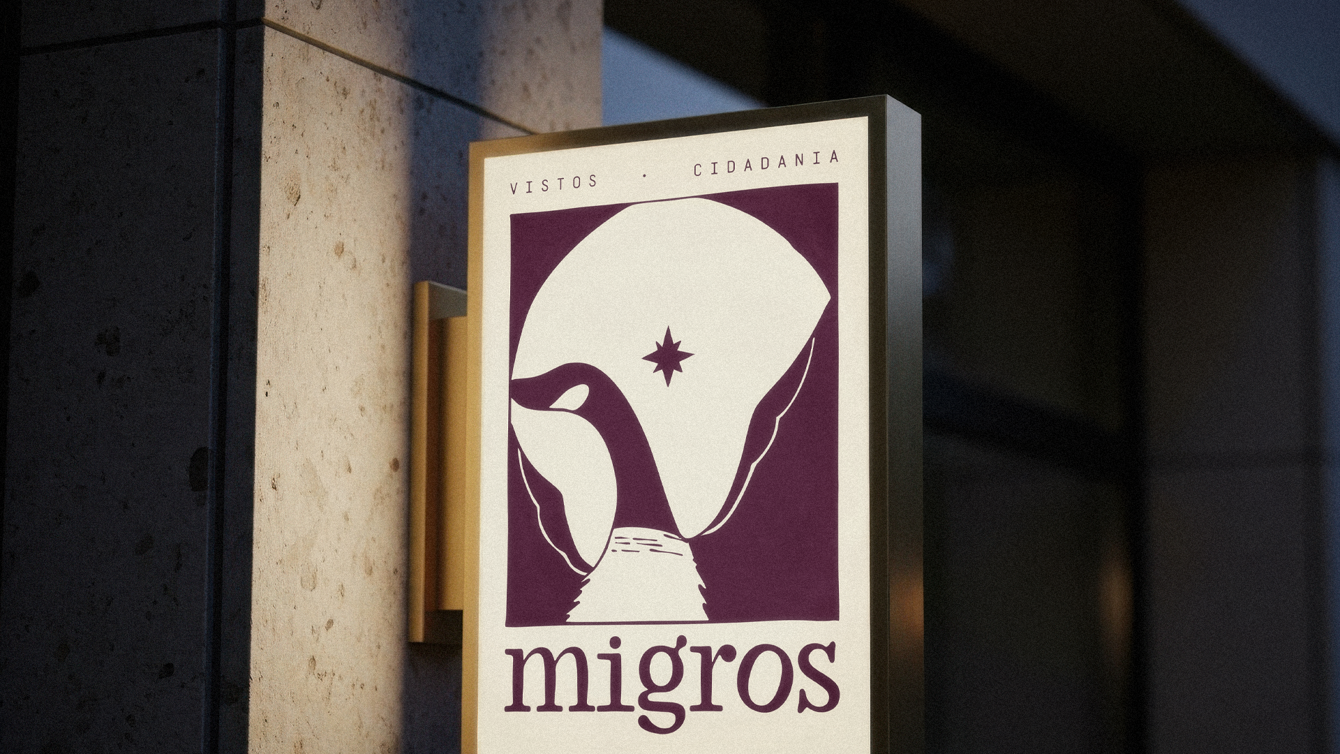 Placa luminosa da marca Migros